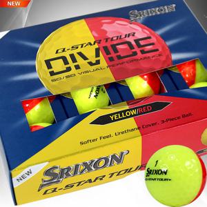 [스릭슨] Q-STAR TOUR 6 큐스타 투어 디바이드 반반 골프공(옐로우레드)