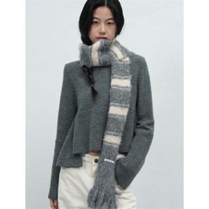 제너럴아이디어 헤어리 스트라이프 머플러 [GREY] WBE4L96515 383388