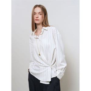 제너럴아이디어 루즈핏 버튼 랩 스트라이프 셔츠 [WHITE] GF1LSH506 383886