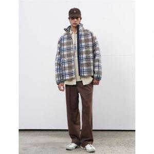 제너럴아이디어 UNI 웜 체크 플리스 집업 점퍼 [NAVY] SBE3U07013 383414