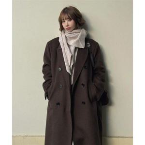 제너럴아이디어 더블 브레스티드 울 롱코트 [DARK BROWN] WBE3L10507 382868