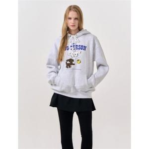 제너럴아이디어 UNI 리틀 애니멀 오버핏 기모 후드티 [WHITE MELANGE] SBD4U02014 382130