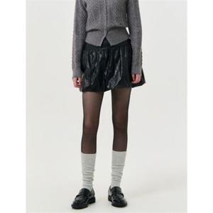 제너럴아이디어 레더 벌룬 미니스커트 [BLACK] WBD4L13512 382355