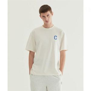 커버낫 쿨 코튼 C 로고 티셔츠 에크루 392617