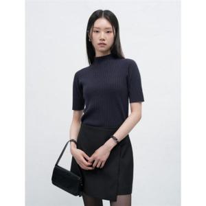 제너럴아이디어 홀가먼트 리브드 모크넥 니트 [NAVY] WBE4L05542 383696