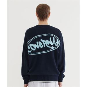 커버낫 그래피티 크루넥 니트 Dark Navy 394051