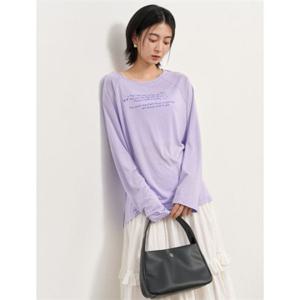 제너럴아이디어 래글런 레터링 루즈핏 티셔츠 [LAVENDER] WBE2L01528 383665