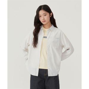 커버낫 [최윤지 ]우먼 오버핏 스트라이프 셔츠 아이보리 392718