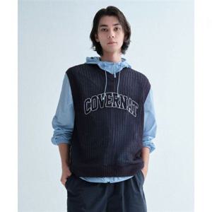 커버낫 아치 로고 매쉬 니트 베스트 Dark Navy 393817