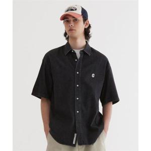 커버낫 C 로고 데님 하프 셔츠 Black 393899