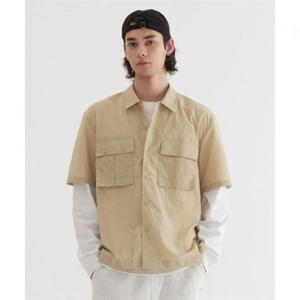 커버낫 나일론 퍼티그 하프 셔츠 Beige 393834