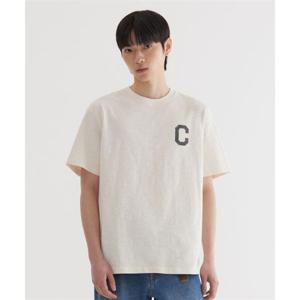 커버낫 슬럽 크랙 C 로고 티셔츠 Ivory 393824