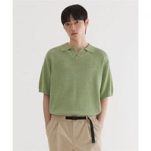 커버낫 스몰 어센틱 오픈 카라 하프 니트 Light Green 393867