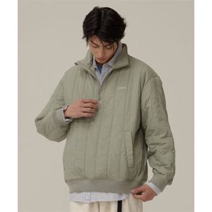 커버낫 퀼팅 하프 집업 오버핏 맨투맨 라이트 카키 394278