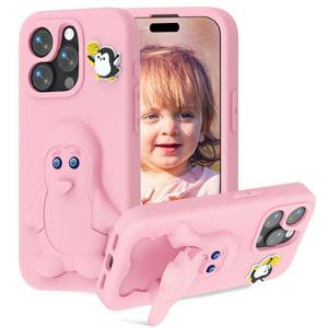 아이폰13 프로 맥스 귀여운 펭귄 캐릭터 거치대 에바폼 케이스