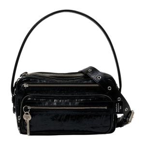 아크네스튜디오 카메로 파티 소가죽 숄더백 A10447 900 BLACK