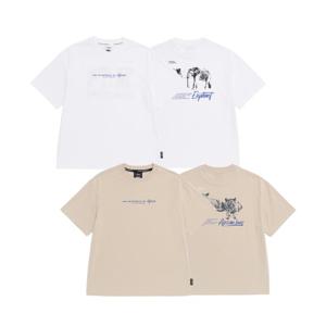 [내셔널지오그래픽키즈]K262UTS930 사파리 그래픽 반팔 티셔츠-3 2종택1