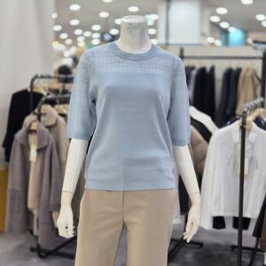 [레노마레이디]라운드 넥 칠부 소매 조직감 니트 R2H12KPO070