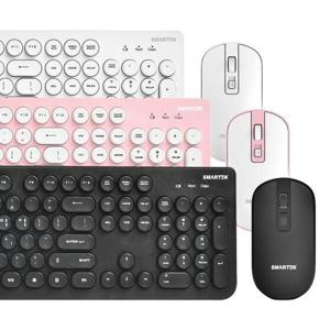 도서관 스마텍 레트로무선키보드마우스세트/STC-500/멤브레인
