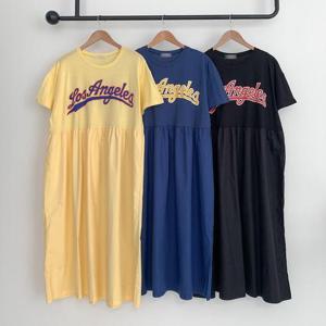 [강물처럼]빅사이즈사랑해요 P580L306 로스로고면셔링원피스 PO