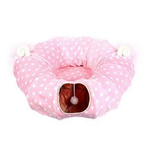 고양이스크래쳐 고양이 터널 방석 숨숨집 하우스 장난감 호박형 핑크 고양이장난감 캣터널