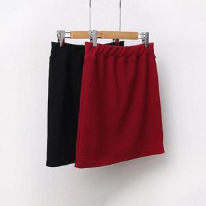 [강물처럼]빅사이즈스판스커트 6535L409 심플골지스판미니스커트