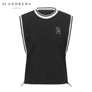 [세인트앤드류스] 여성 STA 스트링 타공 오버핏 민소매 티셔츠 821C2TO084_BK