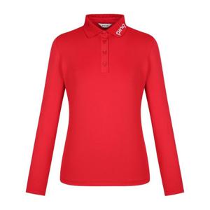 핑골프웨어 NQC 121D3TO952_RE 여성 로고 카라 긴팔 티셔츠