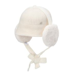 핑골프모자 NQC 121D4CP054_IV 여성 귀달이 니트 버킷햇