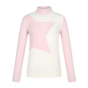 M 핑골프웨어 NQC 121D4TI384_PK 여성 배색 하이넥 긴팔 이너 티셔츠