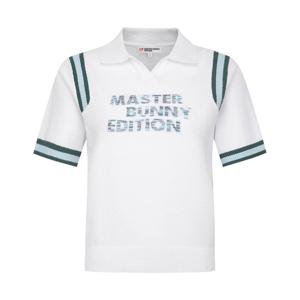 [마스터바니] 여성 리브 포인트 카라 반팔니트 421F2SR303_WH