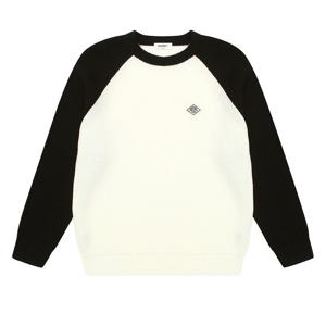 [에꼴리에]유니 와펜 포인트 라글란 니트티 25A5001-DJ