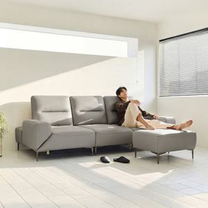 [백화점상품권 3만원 증정][다우닝] 델로 4인 스윙 전체 통가죽 소파+스툴