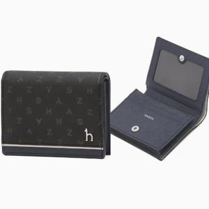 [헤지스] 블랙 패턴장식 소가죽 명함지갑 HJHO6E457BK