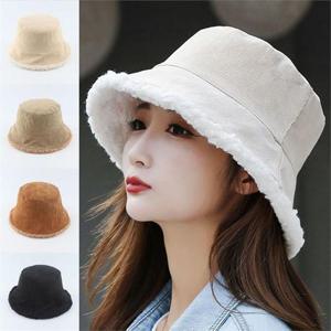 [깨비몰][깨비몰] 여성 겨울모자 뽀글이 양털 코듀로이 버킷햇 (