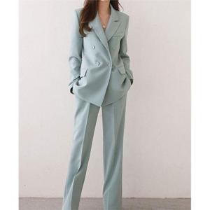 [바이어스]자켓 스판 와이드 팬츠 정장 슈트 셋업 오피스 하객룩