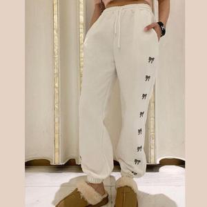 [바이어스]자수 기모 밴딩 와이드핏 하이웨스트 조거 팬츠 바지