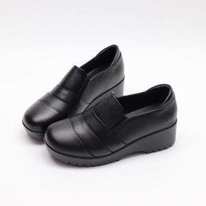 [할마마마][할마마마] 중년여성심플가죽단화 굽있는할머니신발 (