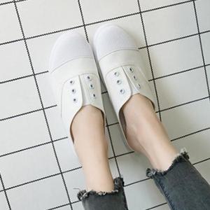 [깨비몰][깨비몰] 여성 베이직 배색 스니커즈 단화 블로퍼 4컬러