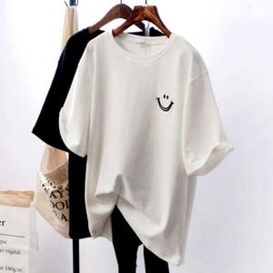 [깨비몰][깨비몰] 여성 베이직 루즈핏 스마일 반팔티 셔츠(MXL)