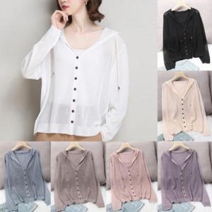 [깨비몰][깨비몰]여성 데일리 패션 니트 후드 가디건 루즈핏 가