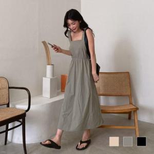 [깨비몰][깨비몰] 여성 베이직 스타일 포켓 민소매 멜빵원피스 (