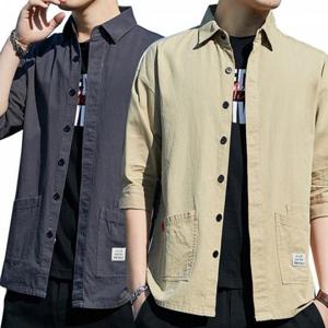 [깨비몰][깨비몰]남성 봄가을 베이직 8부셔츠 카라티 고급셔츠 (