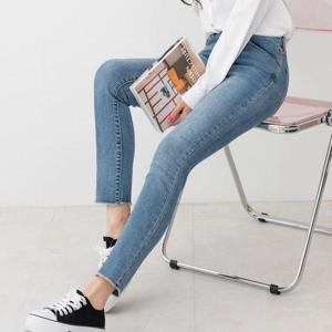 [깨비몰][깨비몰] 여성 하이웨스트 절개워싱 스판 스키니 청바지