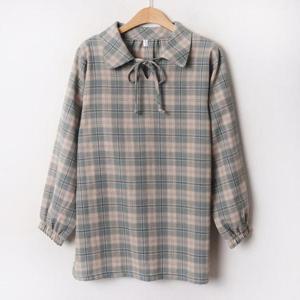 [강물처럼]아이우먼 빅체크밴딩블라우스 MNB426M312 빅사이즈 (1