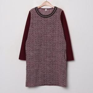 [강물처럼]아이우먼 체인헤링본배색원피스 MNB774M312 빅사이즈