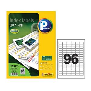 스티커라벨 프린텍 인덱스라벨 V3530-20 96칸20매
