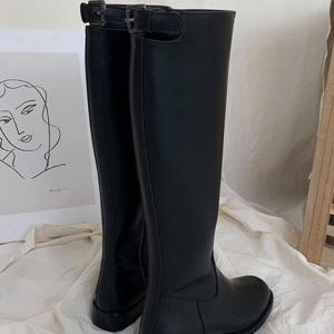 [디자이어로즈][디자이어로즈] 여성 블랙가죽 롱부츠 옆지퍼부츠