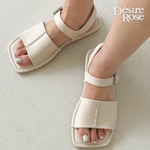 [디자이어로즈][디자이어로즈] 여자 버클 스티치 스퀘어토 샌들