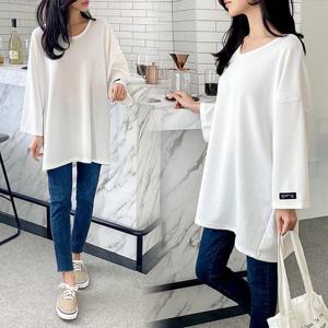 [강물처럼]위쉬몰 IL 유넥소매라벨박스티(G400H312) 빅사이즈 (1